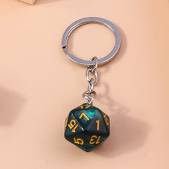 Colorful Multi-sided Dice Fun Pendant Men's Keychain