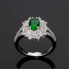 Green Zircon Ornament Ring Jewelry