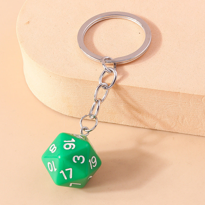 Colorful Multi-sided Dice Fun Pendant Men's Keychain