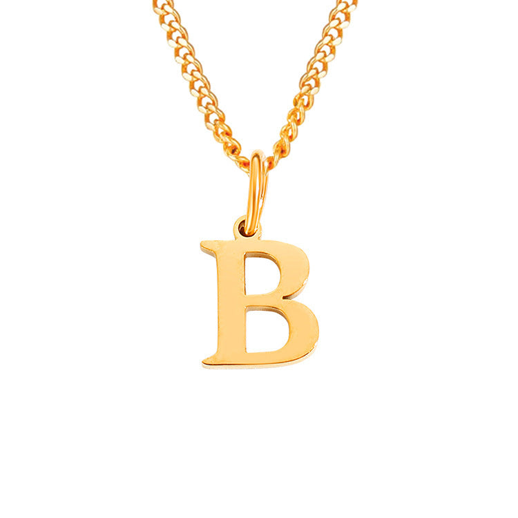 26 Letters All-Match 14K Stainless Steel Necklace