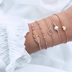 Traje de pulsera de cadena con cuentas para mujer