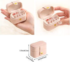 Travel Jewelry Ring Case,Small Jewelry Ring Box,Ring Holder,Mini Travel Jewelry Case Portable Ring Storage Case,Gifts for Women Girls, for Travel,Business,Wedding,Bridesmaid Gift(Pink)