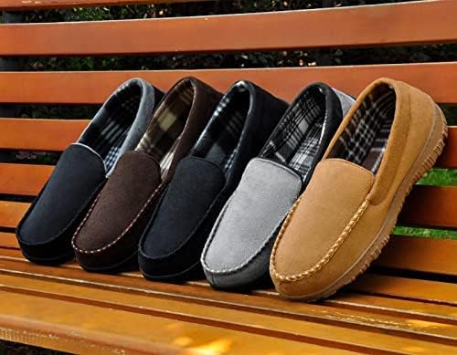 Mens Slippers Microsuede Moccasin Memory Foam House Shoes