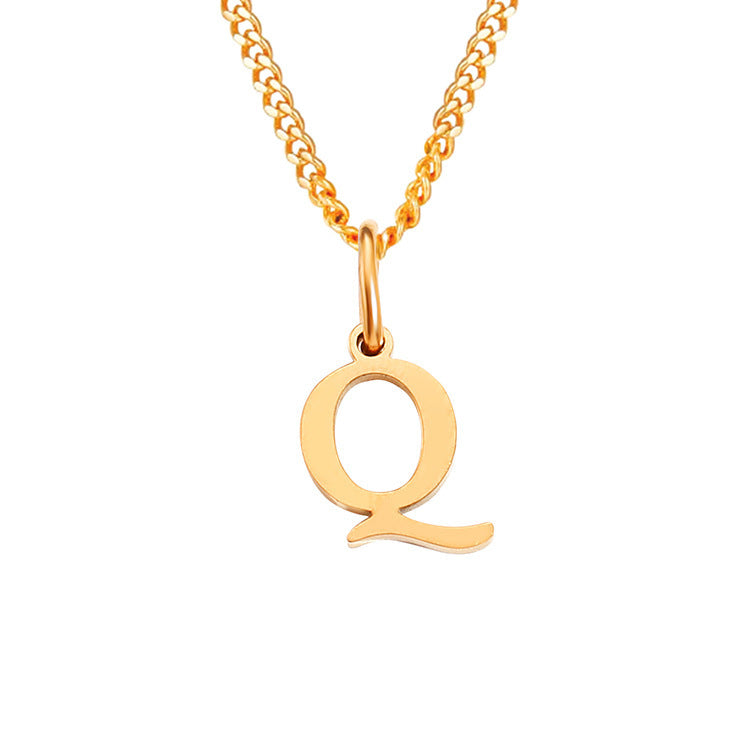 26 Letters All-Match 14K Stainless Steel Necklace