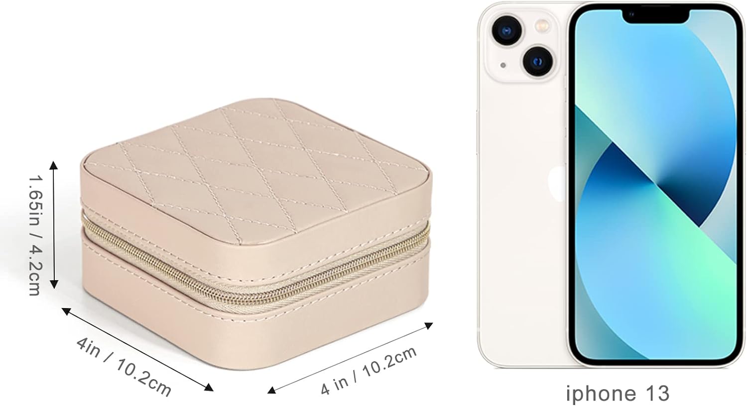 Small Jewelry Boxes for Women | Portable Travel Jewelry Case | Pu Leather Jewelry Organizer Box for Earrings, Ring, Necklaces(Beige)