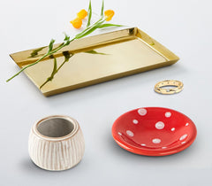 Mushroom Ring Holder Jewelry Tray Red Ring Dish Ceramic Trinket Storage Jar Mini Engagement Ring Holder