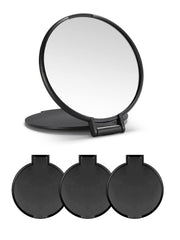 Compact Mirror Bulk Round Makeup Mirror for Purse, Set of 3, 2.6" L x 2.37" W (Black)