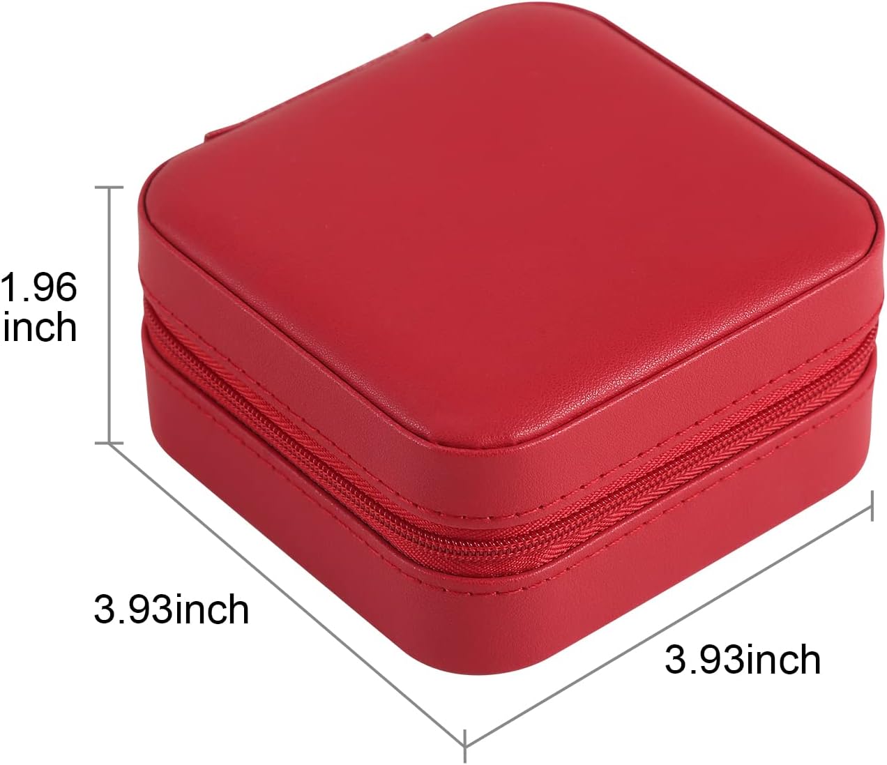 Travel Jewelry Case, Small Jewelry Box Portable Jewelry Travel Organizer Display Storage Case for Rings Earring Necklace Bracelet, Gift for Women Girls, Red