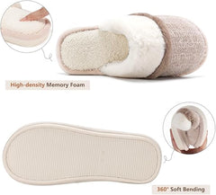 Cozy Slippers for Women Indoor and Outdoor Fuzzy House Shoes with Memory Foam Anti-Skid Sole Gifts for Women Mom Ladies