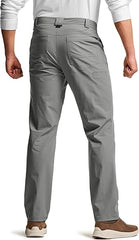 Men's Vent Stretch Pants, Quick Dry Lightweight Casual Cargo Pants, Water Resistant Straight-Fit Utility Work Pants