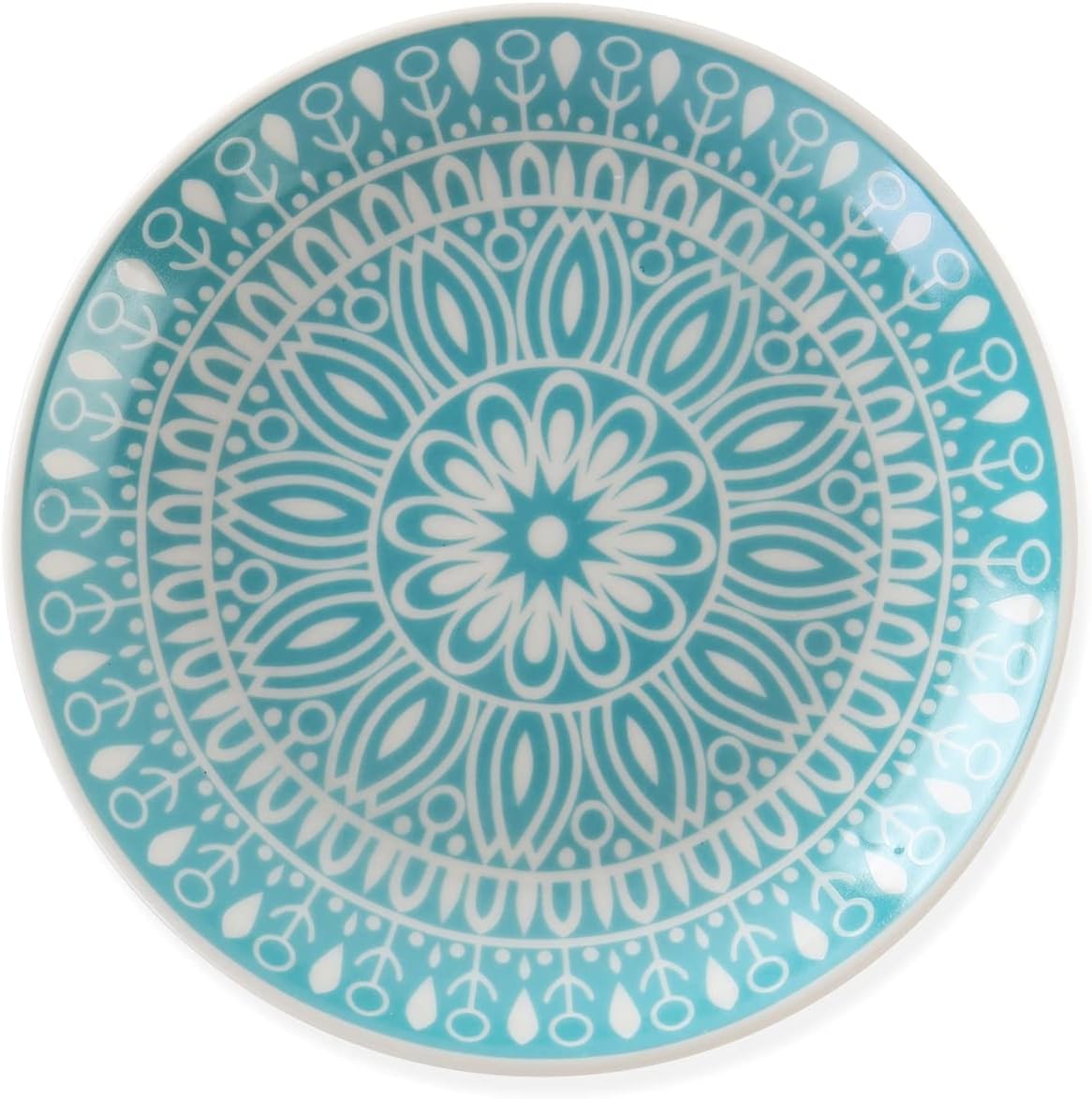 Ceramic Ring Dish Jewelry Tray,Mandala Decorative Organizer Trinket Dish,Home Decor Wedding Birthday Housewarming Gift for Her(Blue)