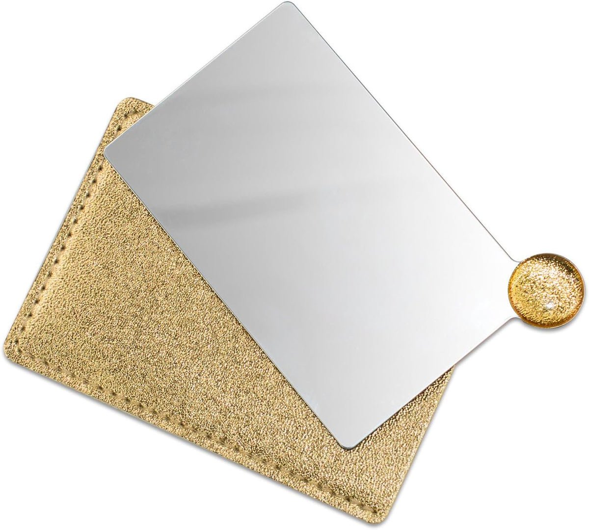 Unbreakable Stainless Steel Makeup Mirrors,Vanity Mirror Small for Purse Handbag Travel, Rectangular Handheld Compact Pocket Mirror Tiny Wallet Mirror Plate for Makeup