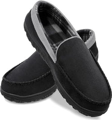 Mens Slippers Microsuede Moccasin Memory Foam House Shoes