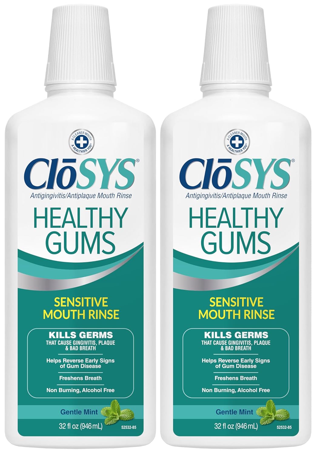 Healthy Gums Mouthwash, Antiplaque and Antigingivitis for Gum Health, Non-Burning, Non-Irritating – 32 Fl Oz (Twin Pack)