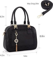 Small Top Handle Purse for Women Crossbody Satchel Handbag Barrel Bag