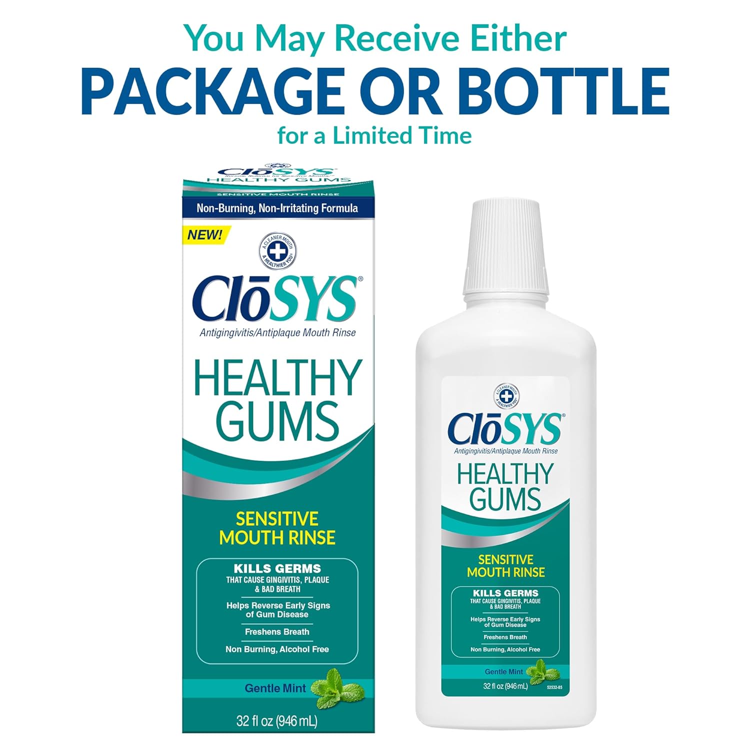 Healthy Gums Mouthwash, Antiplaque and Antigingivitis for Gum Health, Non-Burning, Non-Irritating – 32 Fl Oz (Twin Pack)