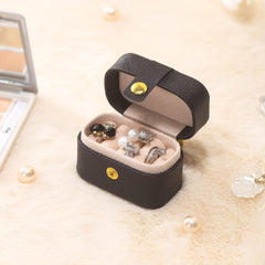 Small Jewelry Ring Box Mini Travel Jewelry Case Portable Ring Storage Case for Rings Earrings, Gifts for Women Girls, Black