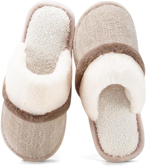 Cozy Slippers for Women Indoor and Outdoor Fuzzy House Shoes with Memory Foam Anti-Skid Sole Gifts for Women Mom Ladies