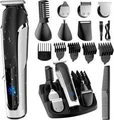 Beard Trimmer for Men, Waterproof Electric Razor Hair Trimmer, IPX7 Washable Hair Clippers for Beard, Mens Grooming Kit for Nose Mustache Body Facial, Gifts for Men Father Husband