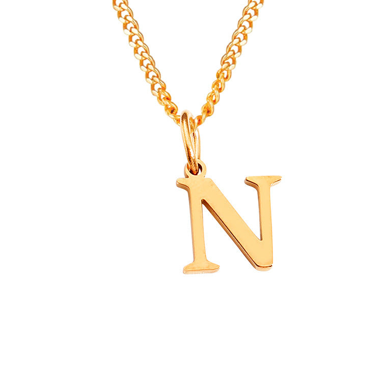 26 Letters All-Match 14K Stainless Steel Necklace