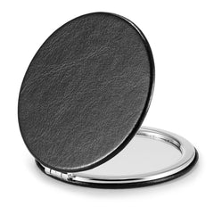 Compact Mirror,Double-Sided Makeup Small Mirror for Purse with 1x/3x Magnification PU Leather (Black, 2.8")