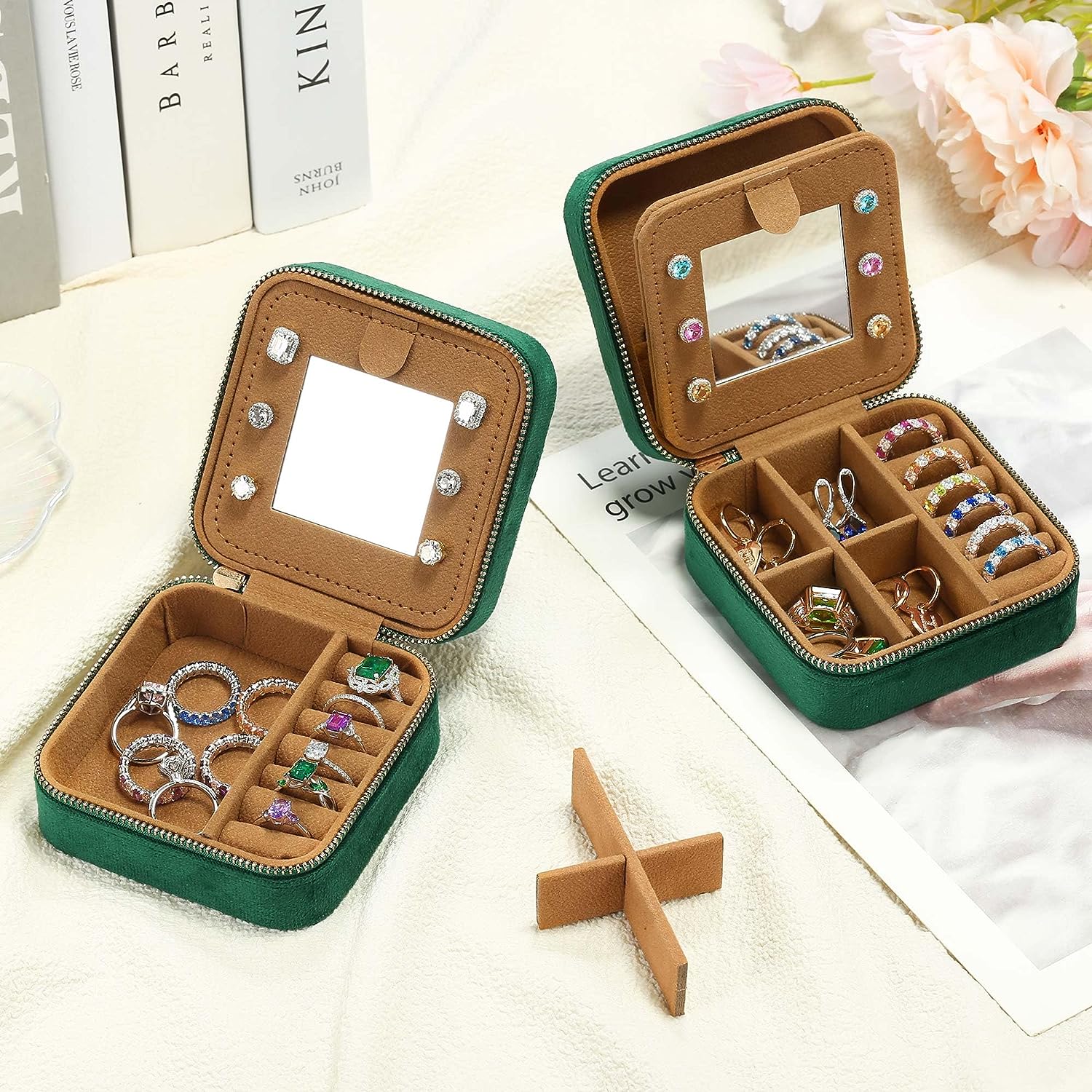 Travel Jewelry Case for Women Girls, L Initial Travel Jewelry Case | Small Jewelry Travel Case | Personalized Travel Mini Jewelry Case | Birthday Gifts for Women Mom Grandma