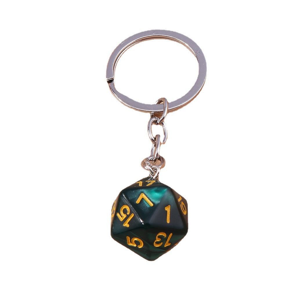 Colorful Multi-sided Dice Fun Pendant Men's Keychain