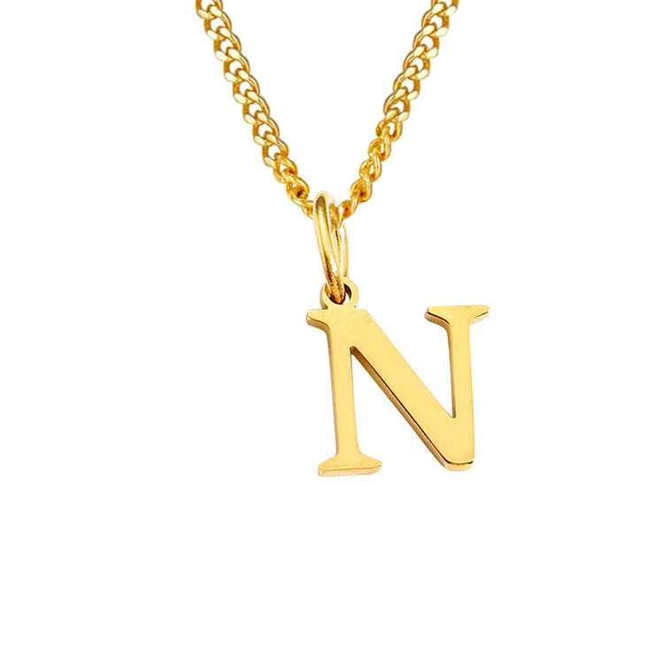 26 Letters All-Match 14K Stainless Steel Necklace