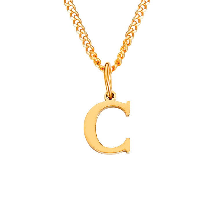 26 Letters All-Match 14K Stainless Steel Necklace