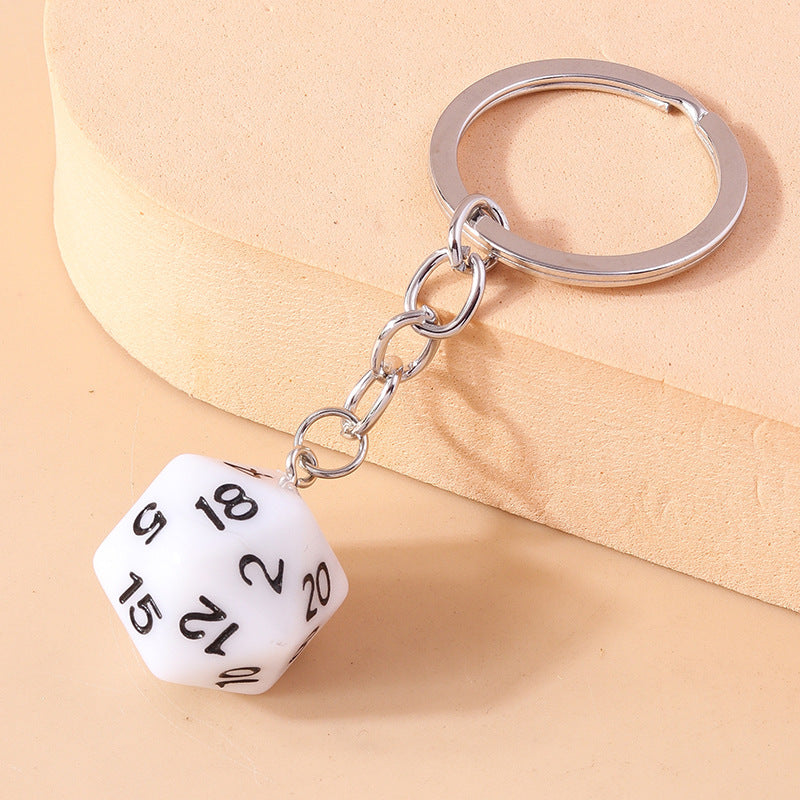 Colorful Multi-sided Dice Fun Pendant Men's Keychain